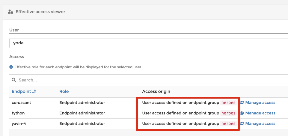 Effective permissions for Yoda